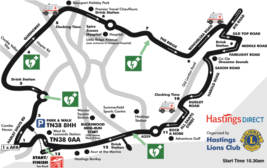 Hastings Half Marathon Map